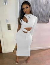 Load image into Gallery viewer, Seductive Solid Lace Up One Shoulder Maxi Dress $30
