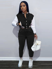 Load image into Gallery viewer, Active Contrast Color Baseball Sports Tracksuit

