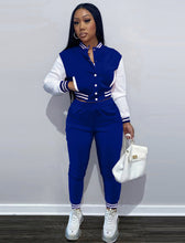 Load image into Gallery viewer, Active Contrast Color Baseball Sports Tracksuit
