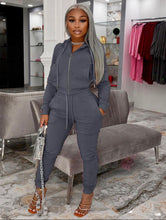 Load image into Gallery viewer, Casual Autumn Solid Hooded Collar Tracksuits Set
